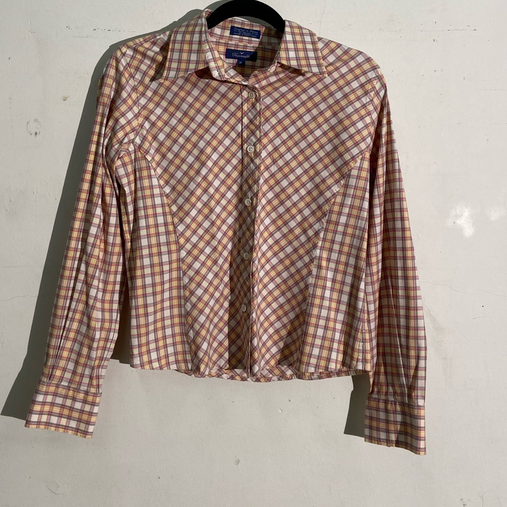 Faconnable Checkered Button Down Shirt - image 1